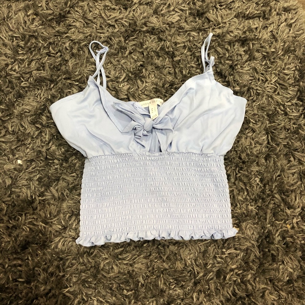 Knot front cutout fitted tank top